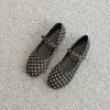 Novedad Otoño 2026 Corte Bajo Casual Francés Punta Redonda Zapatos de Abuela Mary Janes Planos para Mujer Mocasines Mujer