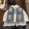 Chaleco de Ropa Infantil 2025 Primavera Nuevo Estilo Coreano Chaleco de Mezclilla para Niños y Niñas Bebé Mezclilla Casual Estilo Occidental Top de Chaleco