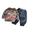 Conjunto de Otoño para Bebé Niños 2026 Nueva Moda Elegante Sudadera de Manga Larga para Niños Pequeños Conjunto de Dos Piezas Moderno