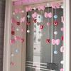 Cortina de puerta con diseño de corazón de doncella, oso de fresa, media cortina, cortina de café, cortina con varilla, cortina de eslinga, cortina de gabinete, cortina corta pequeña, cortina de cocina