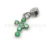F136 Titanium Ear Nail Pingente de Cruz Cilíndrica com Zircão 5A G23 Liga de Titânio Corpo Humano Punção Jóias Orelha Osso Prego