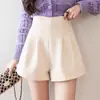 Pantalones Cortos de Pana de Pierna Ancha para Mujer 2026 Otoño/Invierno Nuevo Diseño Color Albaricoque Brote Talla Grande Moda Pantalones de Bota Línea A