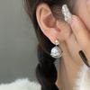 Pendientes de botón con cuentas de aguja de plata S925, diseño de nicho de dos piezas, pendientes de temperamento simple, pendientes populares en internet 2024