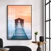 Pintura de Parede Suspensa com Paisagem Escandinava Pintura Decorativa para Entrada de Hotel Apartamento Pintura de Parede para Fundo de Sofá na Sala de Estar com Vista para o Mar Mural de Banheiro