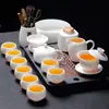 Nuevo Modelo 2025 Juego de Té Kung Fu de Porcelana Blanca Dehua Jadeíta para Uso Doméstico, Tetera y Tazas de Lujo Ligero de Gama Alta