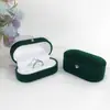 Caixa de Joias Aveludada Pérola com Flocagem e Fivela Dourada para Anel, Brincos, Joias, Caixa de Joias para Embalagem de Casamento
