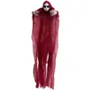 Decoración de Halloween transfronteriza: Accesorios de arreglo de escena de fantasma colgante de calavera vestida de rojo, decoraciones colgantes de fantasma de terror, fantasma colgante de calavera