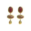 Pendientes Largos de Estilo Coreano Retro de Alta Gama Bloque de Color Exagerado Estilo Barroco para Mujer