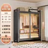 Armário de Armazenamento Simples de Montar para Apartamento Pequeno Guarda-Roupa de Aço para Casa Quarto Armário de Armazenamento à Prova de Poeira Quarto de Aluguel Cabideiro
