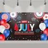 Tecido de Fundo para o Dia da Independência Americana Novo Transfronteiriço Vermelho, Branco e Azul Decoração de Festa Temática Dia da Independência Suprimentos Bandeira Americana