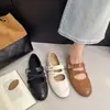Zapatos Mary Jane retro de estilo francés con tiras cruzadas para mujer, nuevos zapatos planos de ballet otoño 2026, zapatos cómodos poco profundos de piel