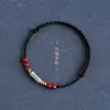 Recomendado em terra pulseira de corda vermelha de carpa da sorte tornozeleiras para homens e mulheres Cinábrio natural este ano corda de mão trançada corda de perna