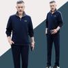Traje deportivo para hombres de mediana edad y ancianos, chaqueta de primavera y otoño casual, ropa para papá de mediana edad, ropa deportiva para hombres de talla grande, traje de dos piezas