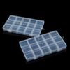 Caja de almacenamiento de plástico plana fija con rejilla PP15, para joyería, componentes electrónicos, hardware, equipo de pesca, piezas de acabado, caja de embalaje
