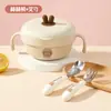 Tazón infantil de acero inoxidable 316, tazón para comida de bebé, tazón para alimentar a lactantes, juego de vajilla portátil para niñas, apto para uso en exteriores