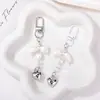 Ins Corazón Plateado Lazo Cadena de Cuentas Perler Llavero Colgante Estilo Coreano Colgante de Bolsa Hecho a Mano Accesorios para Llaves Venta al por Mayor