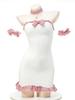 Saia curta de pelúcia sem costas com amarração no pescoço de urso fofa bidimensional lingerie sexy feminina role play