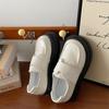 Sapatos de Couro Japoneses Jin Mi com Solado Grosso e Velcro Femininos 2022 Outono Retro Joker Muffin Sapatos para Dedão do Pé Tendência