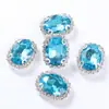 Hebilla de Cristal Soldada con Forma Especial Ovalada Aro Garra de Metal Taladro DIY Cabeza de Taladro Cosida a Mano Diadema Accesorios para Equipaje Zapatos