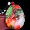 Venta directa de fábrica de Xinjiang Hetian jade colorido colgante de jade material exterior colorido ágata colgante jade puesto valiente