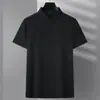 Camisa polo masculina de verão lisa, de manga curta, com colarinho, adequada para uso business casual, disponível em várias cores, resistente a rugas e versátil