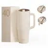 Copo de carro de aço inoxidável 40oz transfronteiriço, copo de carro isolado de grande capacidade com bloqueio de cor, copo 304 de retenção de frio, copo para cold brew