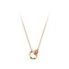 Collar de Plata S925 para Mujer Versión Japonesa y Coreana Anillo de Mobius Diamante Dulce Redondo Entrelazado Adorno de Cuello D8965