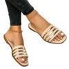 Deseo Sandalias Africanas de Talla Grande de Amazon para Mujer Verano 2021 Europeas y Americanas Lentejuelas Suela Plana Zapatillas Transpirables para Mujer