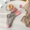 Otoño e invierno cálido más terciopelo engrosado calcetines de mujer imitación visón terciopelo calcetines de media caña color sólido ins calcetines de piso color caramelo calcetines para dormir