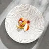 Prato de Chuva de Meteoros de Fábrica, Prato de Cerâmica Branca de Alta Qualidade para Massa, Prato para Comida Ocidental, Prato Redondo de Louça para Hotel
