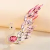 Nuevo Broche de Pavo Real de Cristal de Imitación con Degradado para Mujer, Broche de Moda y Exquisito, Elegante y Lujoso, Accesorios Versátiles para Corsage