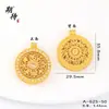 Colar com Pingente Bússola Oito Tesouros Estilo Loja de Ouro Atacado para Mulheres, Apresentando uma Bússola Giratória de Girassol em Ouro de Areia de Longa Duração e Não Desbota com Diamantes