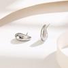 Moda Europea y Americana Versátil de Gama Alta Patrón de Cuadros Sólido Forma de Gota Acero de Titanio Aretes para Mujer Lujo Ligero Celebridad de Internet Ins Accesorios de Moda