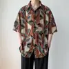 Camisa de Manga Corta con Estampado de Graffiti de Verano para Hombre, Venta Directa de Fábrica, Ajuste Holgado Versátil, Camisa Casual de Moda Estilo Coreano