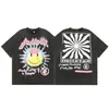 Verano 2025 Nueva Marca de Moda Europea y Americana Unisex Holgada Oversize Manga Corta Cuello Redondo Camiseta Vintage Versátil Estilo Americano Versión Delgada