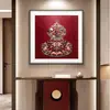 Pintura Decorativa de Buena Fortuna y Prosperidad para Sala de Estar y Pasillo, Arte de Pared Atractor de Riqueza Estilo Song Zen Homestay Sala de Té Hecho a Medida