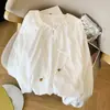 Camisa blanca ligera, elegante y de alta gama para mujer, nuevo top de verano 2026, estilo francés, corte holgado, moderno, de manga larga