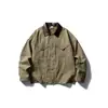 Jaqueta Masculina Rumen Estilo Americano Retrô Detroit Workwear Casual Solta Jeans Lapela Vintage