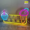Letrero Publicitario de Luz de Neón LED Puesto del Mercado Nocturno Letrero de Luz Barbacoa Olla Caliente Luz Decorativa Pared de Fondo Caracteres Luminosos Otros