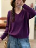 Nuevo Suéter de Punto Holgado de Manga Larga de Color Sólido, Cuello en V, Tencel, Versátil, Adelgazante, para Mujer, Otoño/Invierno 2026