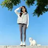 Nuevo Chaleco de Algodón Acanalado Holgado Estilo Coreano con Cuello Alto para Mujer Otoño/Invierno 2026 Corto Talla Grande Cálido de Moda