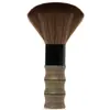 Cepillo de Peluquería de Bambú para Uso en Salón, Cepillo para el Cabello de Cerdas Suaves para Recortar, Cepillo para el Cuello con Mango Corto de Madera, Cepillo para Recortar el Cabello