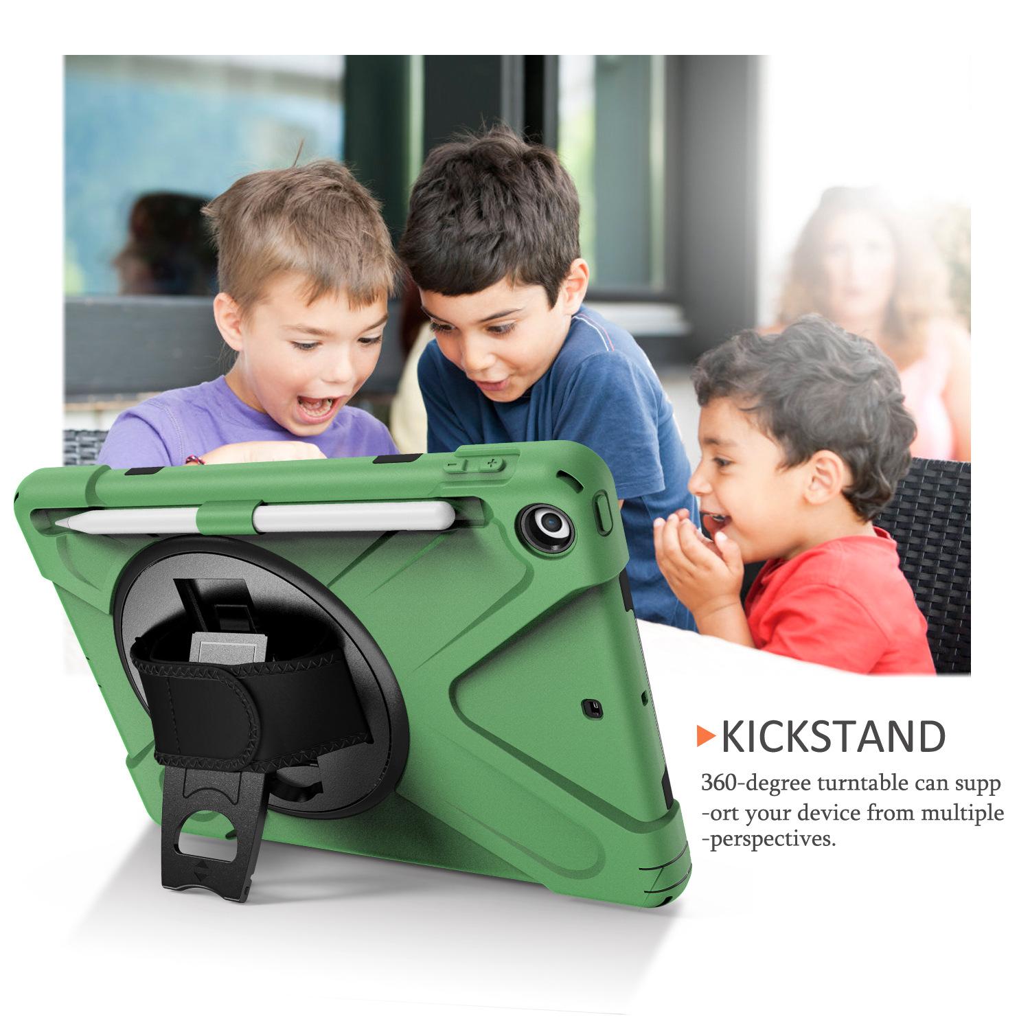 ipad 2017 带笔军绿色支架展示图 副本.jpg