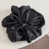 Goma para el pelo grande de satén brillante color crema para mujer, Lazo para el pelo de alta gama, Accesorio para el pelo elegante de color liso