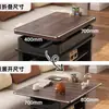 Mesa Lateral Móvil de Madera Maciza, Mesa de Café Plegable y de Altura Ajustable, Mesa de Té Pequeña para Apartamentos Pequeños, Sala de Estar, Hogar, Balcón, Gabinete Lateral para Sofá