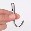 Gancho de aço inoxidável gancho doméstico em forma de S gancho porta-faca de cozinha gancho para prateleira de banheiro gancho pequeno placa com furos gancho de aço plano s