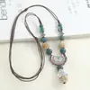 Nueva Colección de Collares: Accesorios de Cerámica Estilo Étnico Vintage para Suéteres, Colgantes Sencillos y Versátiles para Combinar con la Ropa