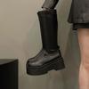 Botas de Moda Versátiles de Suela Gruesa, Botas Largas para Mujer, Botas Ajustadas Elásticas de Otoño, Botas Largas Adelgazantes, Botas Altas hasta la Rodilla tipo Equitación