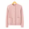 Cardigã para mulheres de meia-idade e idosas, roupa de outono para mães, jaqueta curta, sogra, avó, primavera, outono, inverno, blusa de tricô