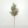 Decoración Navideña de Agujas de Pino Artificial Transfronteriza Accesorios de Rama de Pino Individual Piñas de Plástico Decoración Festiva Regalos para Árbol de Navidad